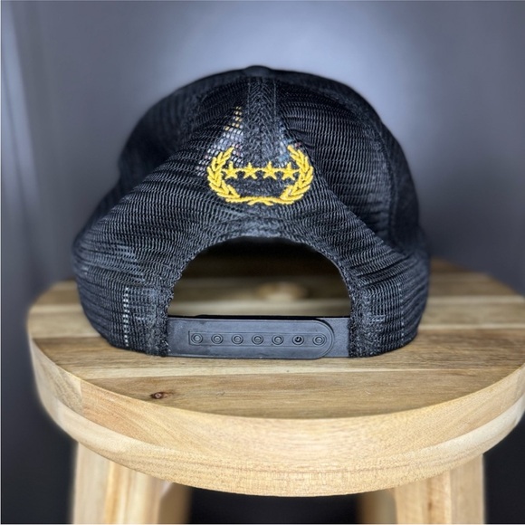 ✨✨ FIELD GRADE "ALL HUSTLE NO LUCK" Black Trucker Hat | Adjustable Snapback - Picture 8 of 9